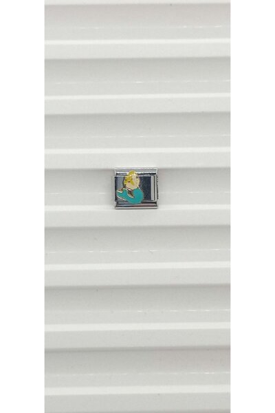 ndjewelry Green Color Mermaid Patterned Nomination Charm