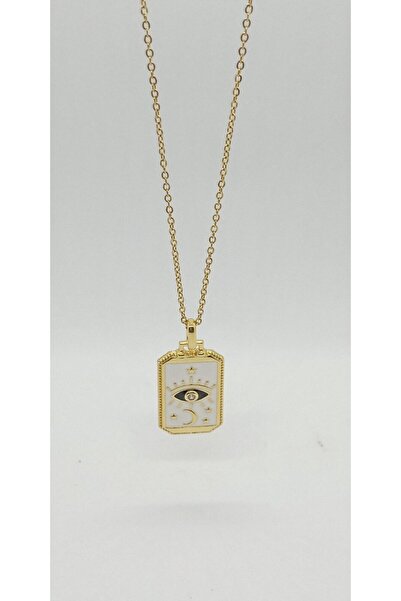 ndjewelry White Background Black Color Eye Detailed Necklace