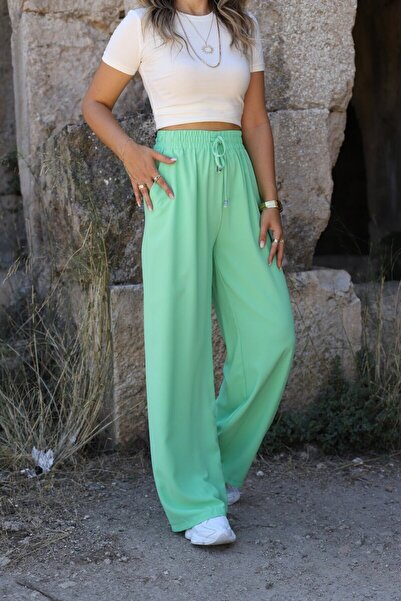 bytugcekaya Ανοιχτό πράσινο Palazzo Bottom - Ελαστική μέση