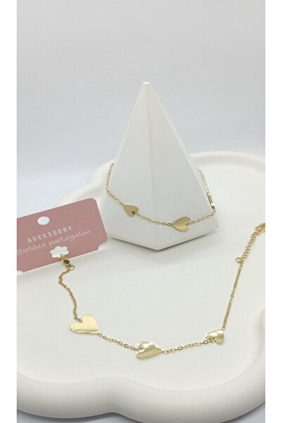 ndjewelry سوار القلب اللون الذهبي