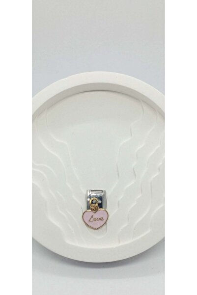 ndjewelry Pink Color Love Written Hanging Nomination Charm