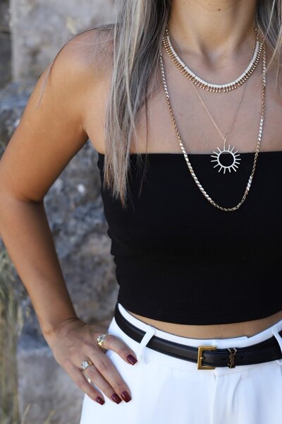 bytugcekaya Μαύρο Push Up Crop χωρίς λουράκια