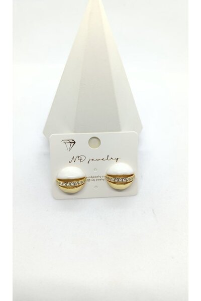 ndjewelry لونا هالو – أقراط براقة بلون اللؤلؤ