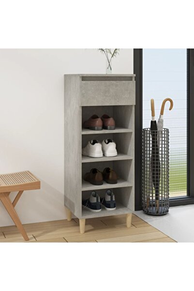 Concept Pantofar, gri beton, 40x36x105 cm, lemn prelucrat