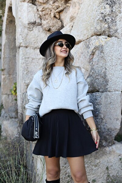 bytugcekaya Μαύρη βολάν κοντή φούστα