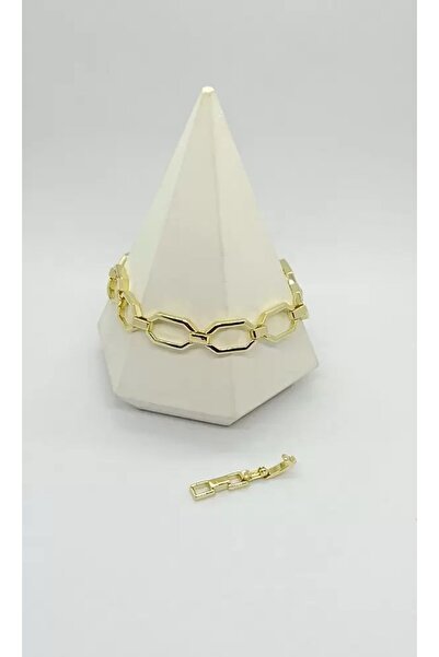 ndjewelry سوار بسلسلة ذهبية هندسية (18+2 سم)
