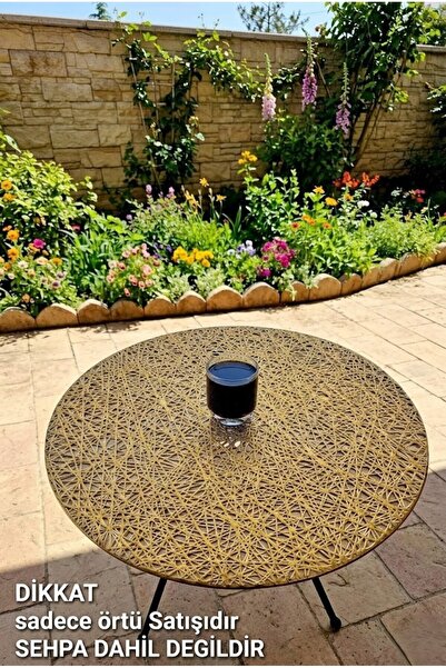 Rona Home Πολυτελές ψάθινο PVC στρογγυλό κάλυμμα τραπεζιού σαλονιού μεσαίου μ...