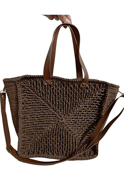 ndjewelry Brand Model Mosaic Pattern Straw Bag