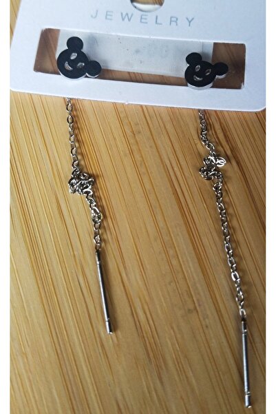 Monalisa Home Silver Color Metallic Figured Dangle Earrings