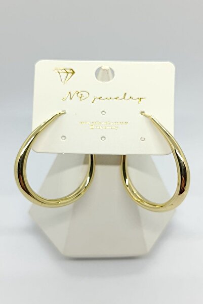 ndjewelry حلق دائري ذهبي (كبير)