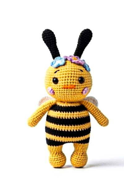 MİNOHOUSE Vız Vız Çiçekli Bal Arısı Amigurumi Organik Oyuncak