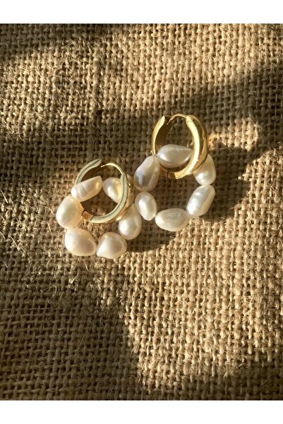 Doğaltaş Masalları Steel Pearl Earrings