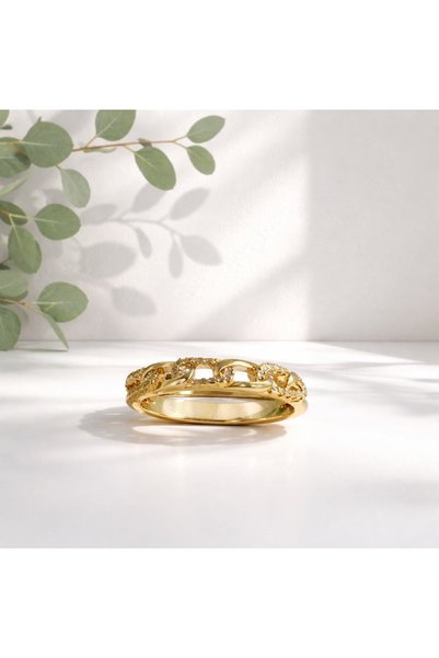 Ceki Home Women's Steel Ring Chain Pattern