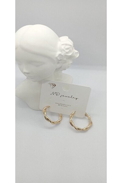 ndjewelry حلق حلزوني ذهبي اللون