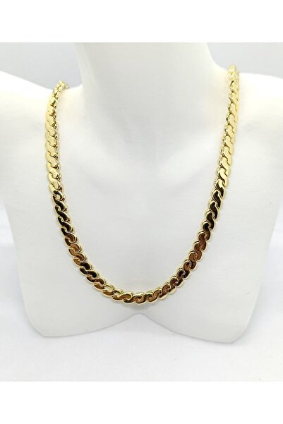 ndjewelry Gold Color Large S Pattern Necklace (45 cm)
