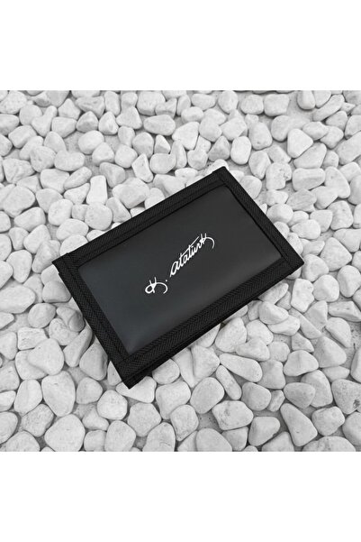 Elegance Μαύρο πορτοφόλι Basic Sports Wallet με υπογραφή Ατατούρκ