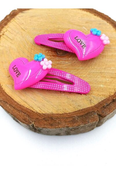 Monalisa Home Pink Color Heart Figured Snap Children's Buckle