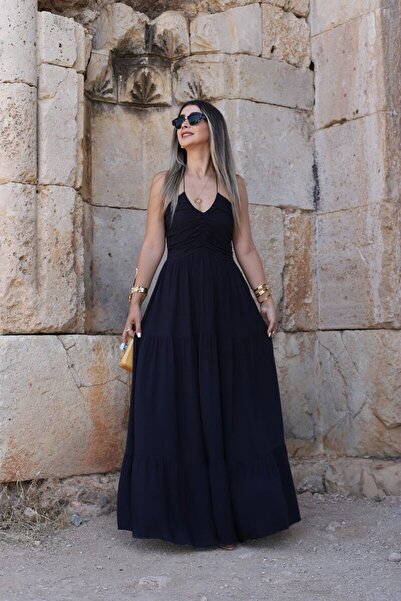 bytugcekaya Rochie casual cu șnur albastru bleumarin
