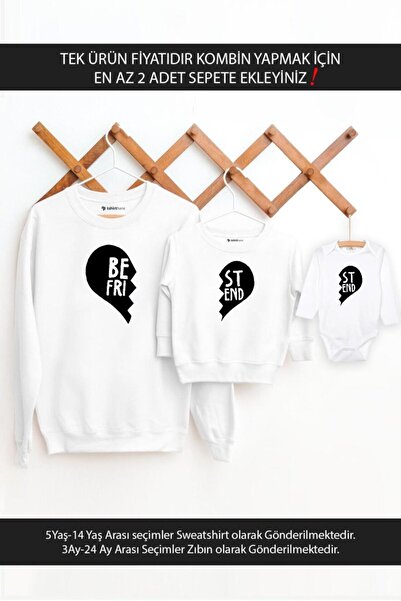 Tshirthane Baba Oğul Kız Kalp Best Friends(TEK ÜRÜN FİYATIDIR KOMBİN YAPMAK İ...