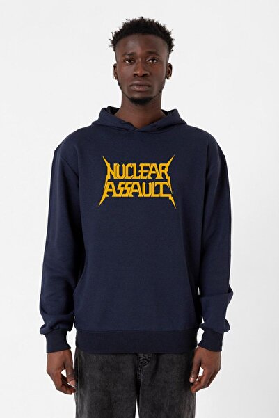 Tshirthane Nuclear Assault Lettern tamnoplava muška 3ip majica sa kapuljačom
