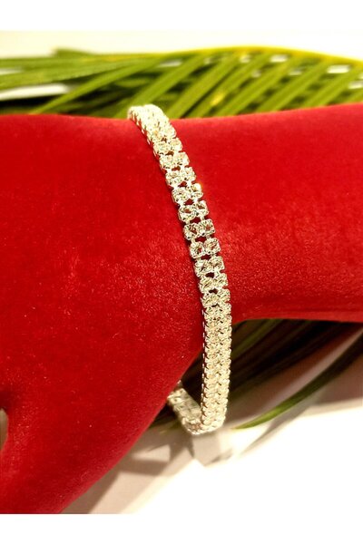 Monalisa Home Silver Color Flashy Figured Shiny Bracelet