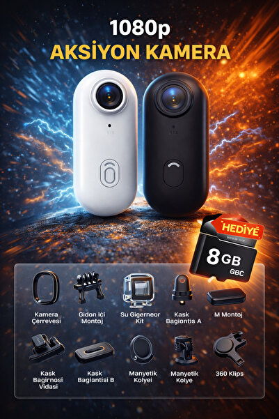 TEKNOKUTUM Full HD 1080P Göğüs Kamerası Motosiklet Bisiklet ve Scooter Kullananlar İçin-8GB SD Kart Hediyeli