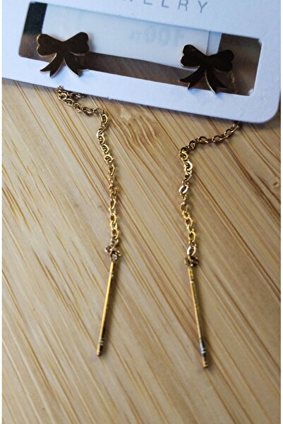 Monalisa Home Gold Color Metallic Figured Dangle Earrings