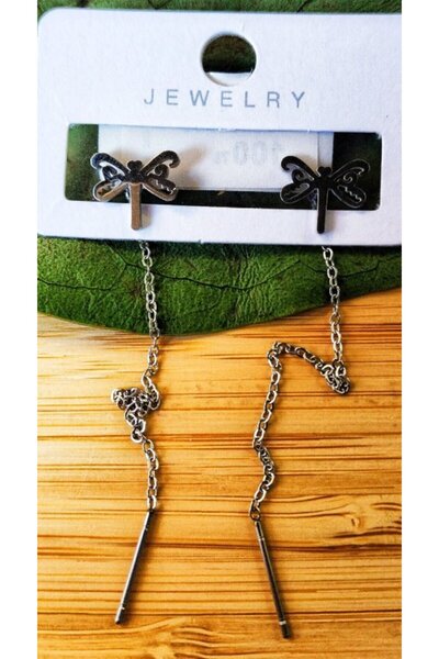 Monalisa Home Silver Color Metallic Figured Dangle Earrings