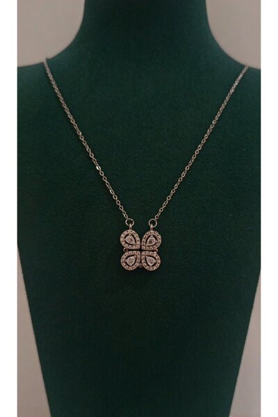 Monalisa Home Luxury Silver Color Flower Figured Flashy Necklace