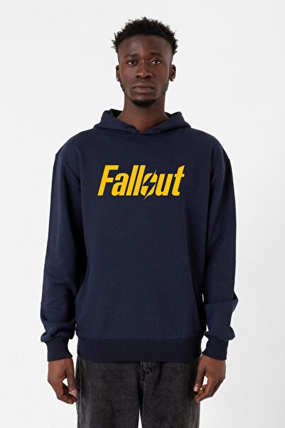 Tshirthane Ανδρικό κουκούλα Fallout Lettern Navy Blue 3ip