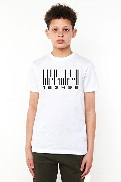 Tshirthane Dark Matter The Android Barcode Tricou alb pentru copii