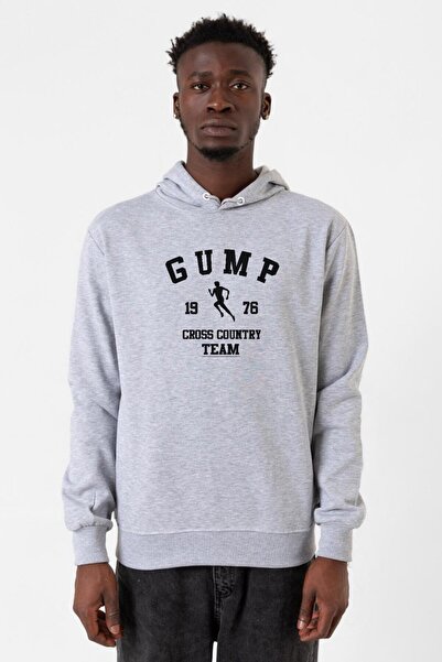 Tshirthane Forrest Gump Cross Country Team siva muška majica sa kapuljačom, 3...