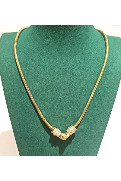 Monalisa Home Gold Color Luxurious Figured Ornate Stone Necklace