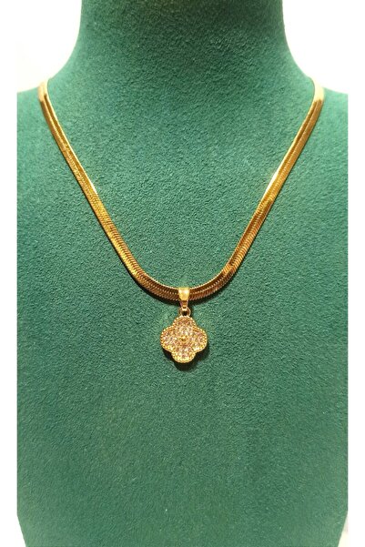 Monalisa Home Gold Color Luxurious Ornate Figured Steel Necklace
