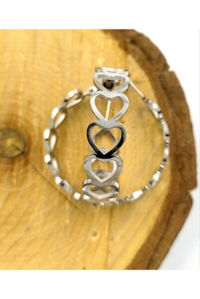 Monalisa Home Silver Color Figured Steel Earrings