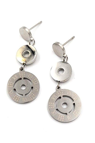 Monalisa Home Figured Silver Color Steel Earrings