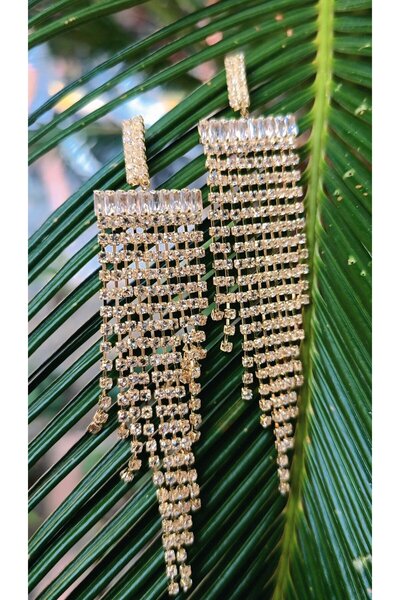 Monalisa Home Yellow Color Zircon Stone Luxury Evening Dress Earrings