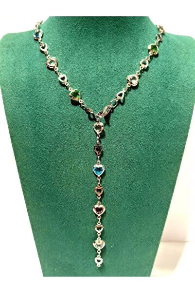 Monalisa Home Luxurious Figured Ornate Colored Stone Y Necklace