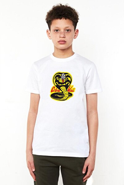 Tshirthane Tricou alb pentru copii Cobra Kai Logo