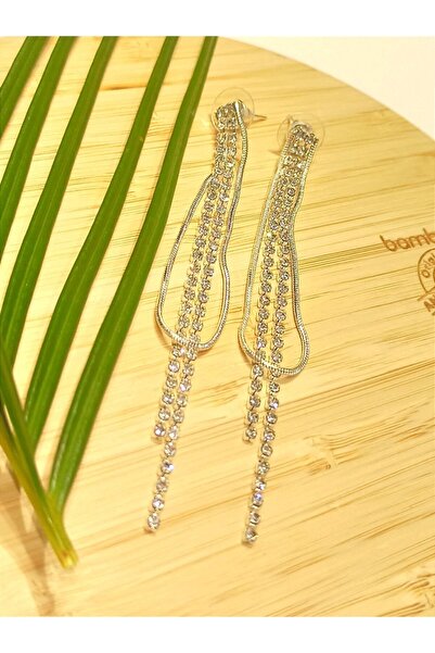 Monalisa Home Luxury Silver Color Stone Evening Dress Earrings