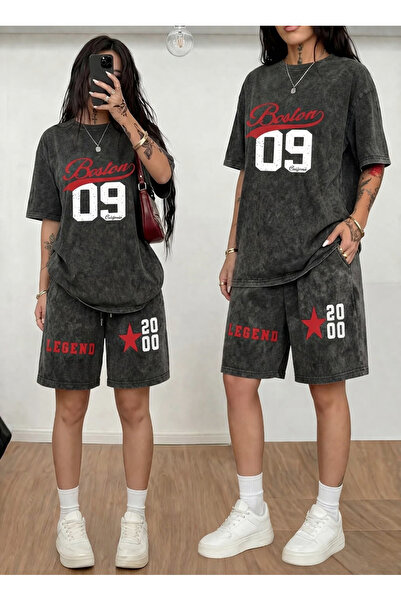 ship master Γυναικείο Σετ 2 τεμαχίων με σορτς με στάμπα Boston 09, που πλένετ...