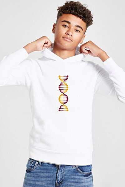 Tshirthane Žuta Crvena DNA Bela Dječja 3ip Dukserica sa Kapuljačom