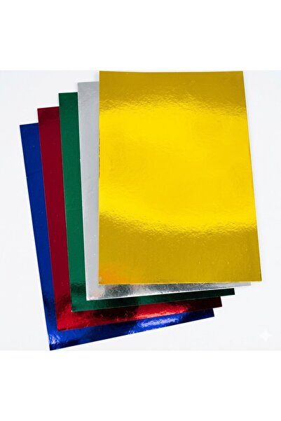 Muka Karışık Renk Aynalı -Metalize Fon Kartonu 50 X70 Cm 10 Adet Karışık Renk