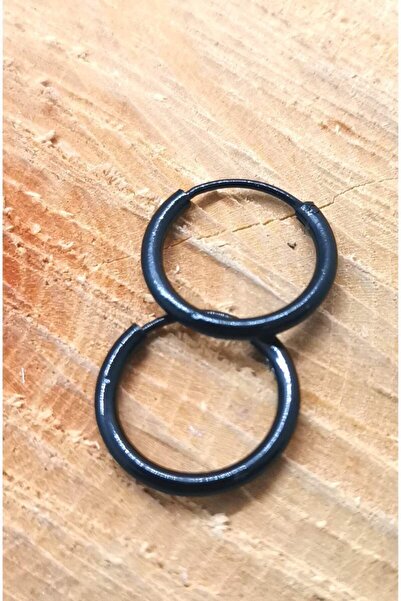 Monalisa Home Black color steel hoop earrings 1.2 cm diameter