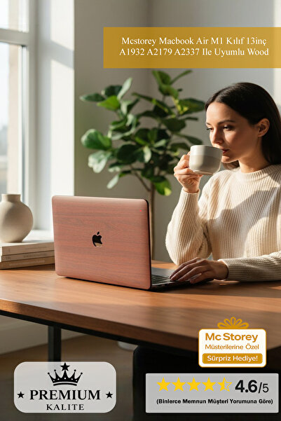 Mcstorey Macbook Air M1 Kılıf 13inç A1932 A2179 A2337 Ile Uyumlu Wood