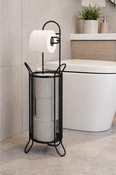 ANGDESİGN Crni korpa za toalet papir WC držač za papir sa rezervnim metalnim ...
