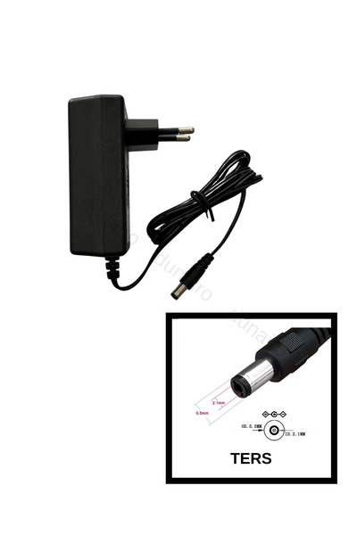 dunairo Pedal Adaptörü 9 Volt 2 Amper 9V 2A Standart Jack İç negatif Artı Eks...