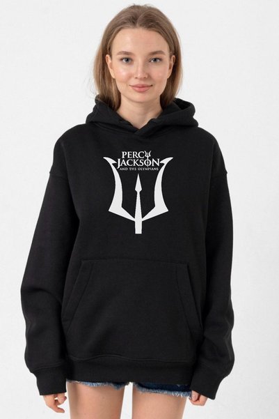 Tshirthane Percy Jackson And The Olympians Siyah Kadın 3ip Kapşonlu
