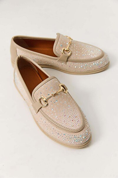 Raneel Kazançlı Alışveriş Women's Stoned Mink Loafer with Belt Detail
