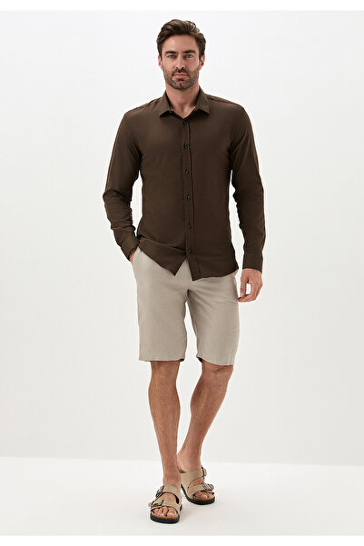 muzzo jeans Πουκάμισο - Καφέ - Casual